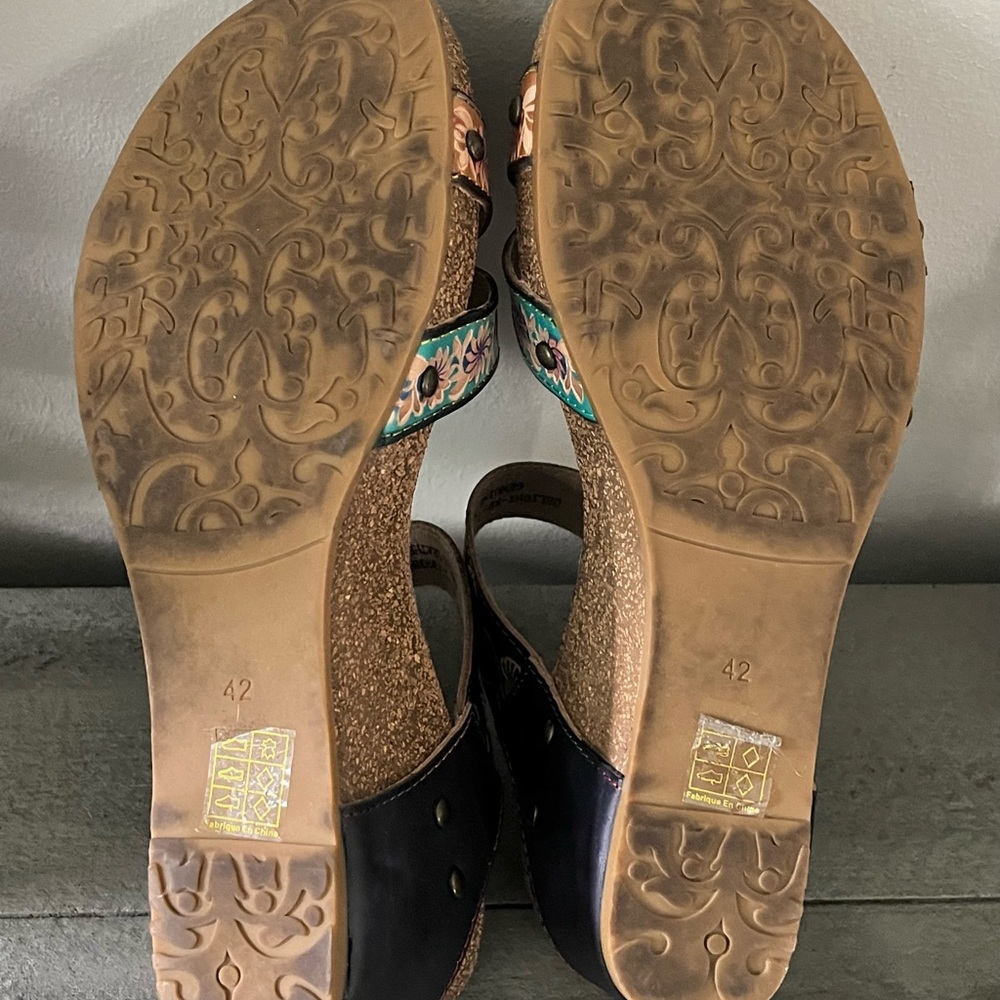 L'ATISTE Pink and Blue Artistic Platform Sandals - Picture 6 of 9